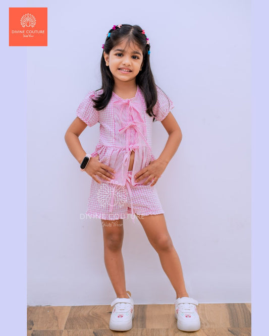 4.Peony Pink Tie-up Set