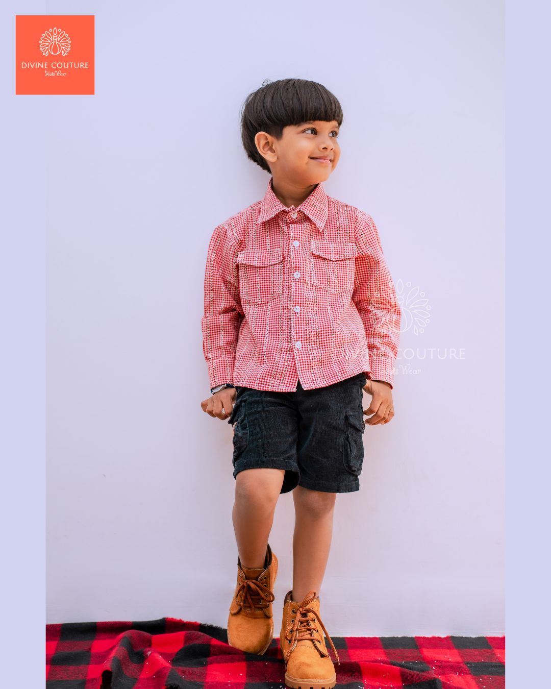 2.Snow Flake Check Dress & Shirt