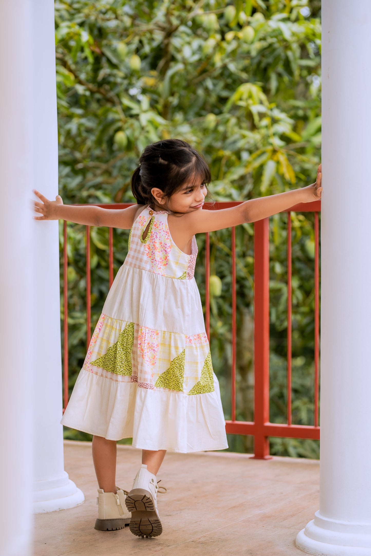 3,Bohemian Patchwork Sundress